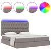 vidaXL Bett mit LED-Lichtleisten mit Kopfteil Taupe 180 x 200 cm Stoff