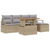 vidaXL Gartensofa-set 6 stk. Beige Poly-Rattan
