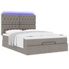 vidaXL Ottoman-Bett mit Matratze & LEDs Taupe 140x200 cm Stoff