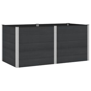 vidaXL Hochbeet Schwarz 200 x 100 x 91 cm WPC und Aluminium