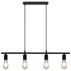 vidaXL Deckenleuchte mit Glühlampen 2 W Schwarz 80 cm E27