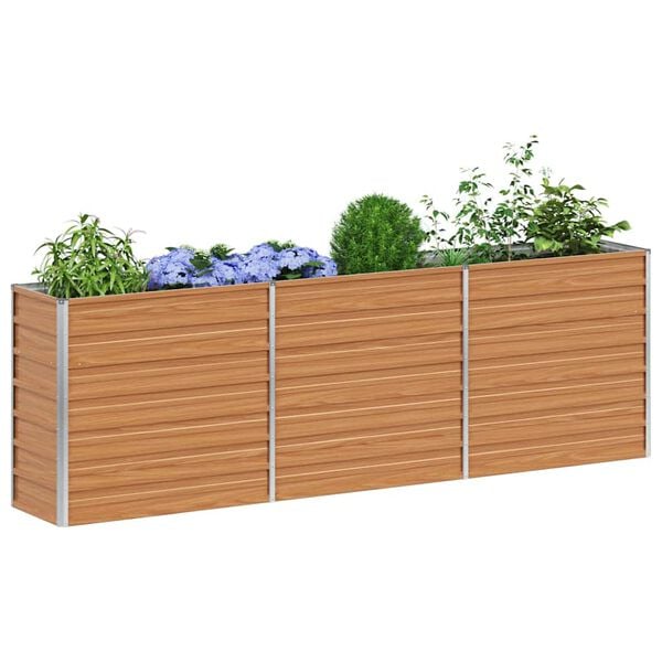 vidaXL Garten-Hochbeet 240x40x77 cm Verzinkter Stahl Silbern