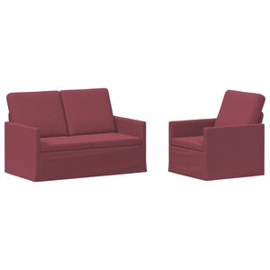 vidaXL Sofa-Set 2 pcs Weinrot Stoff