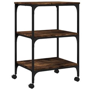 vidaXL Druckerst&auml;nder 3 Ablagen R&auml;uchereiche 50x41x75 cm Holzwerkstoff