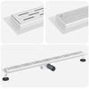 vidaXL Duschabfluss mit Liniendesign Silber 90 cm Edelstahl 304