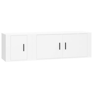 vidaXL 2-tlg. TV-Schrank-Set Wei&szlig; Holzwerkstoff