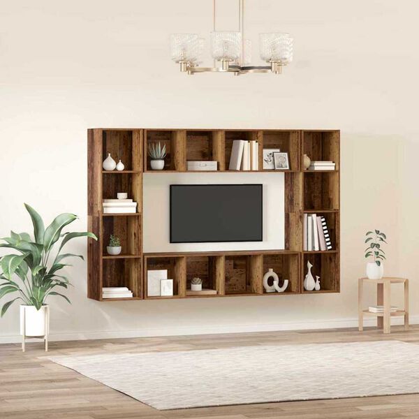vidaXL TV-Schrankset 4 pcs Braun 37 x 37 x 142,5 cm Holzwerkstoff