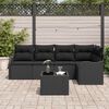 vidaXL Gartensofa-set mit Speicher 6 pcs Beige Poly-Rattan