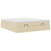 vidaXL Ottoman-Bett mit Matratzen Creme 180x200 cm Stoff