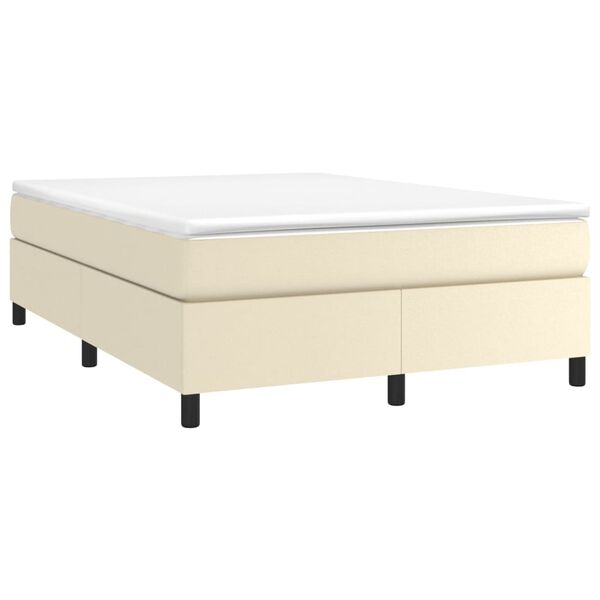 vidaXL Boxspringbettgestell Creme 140x190 cm Kunstleder