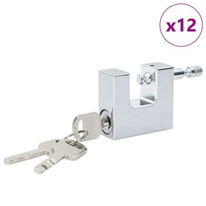 vidaXL Vorh&auml;ngeschloss 12 pcs Silber 4,2 x 1,9 x 4 cm Eisen