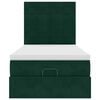 vidaXL Ottoman-Bett mit Matratzen Dunkelgr&uuml;n 90x190 cm Samt