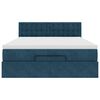vidaXL Ottoman-Bett mit Matratze & LEDs Dunkelblau 140x200 cm Samt