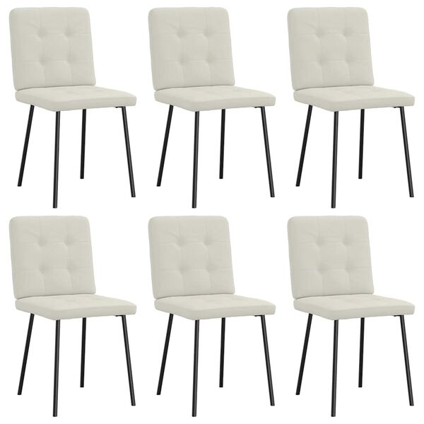 vidaXL Esszimmerst&uuml;hle 6 Stk. Creme Samt