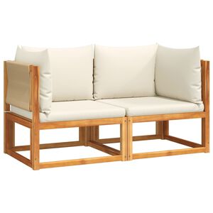 vidaXL Gartensofas-Ecke mit Kissen 2 Stk. Holz Akazie & Seil