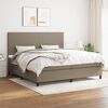 vidaXL Boxspringbett mit Matratze Taupe 200x200 cm Stoff