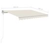 vidaXL Automatische Markise mit LED & Windsensor 350x250 cm Creme