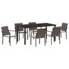 vidaXL Garten Essgruppe 7 pcs Braun und Schwarz PE-Rattan