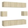 vidaXL 6-tlg. TV-Schrank-Set Sonoma-Eiche Holzwerkstoff