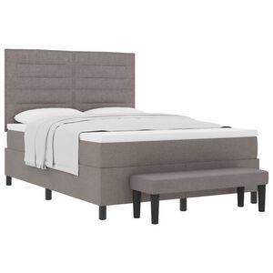 vidaXL Boxspringbett mit Matratze Taupe 160 x 200 cm Stoff