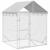 vidaXL Outdoor-Hundezwinger mit Dach Silber 2x2x2,5 m Verzinkter Stahl