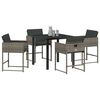 vidaXL Garten Essgruppe 5 pcs Grau Poly-Rattan
