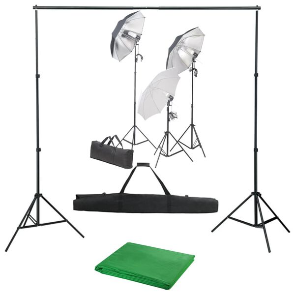 vidaXL Fotostudio-Set mit Lampen und Hintergrundsystem