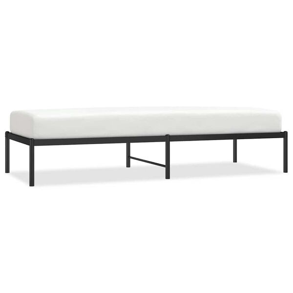 vidaXL Bettgestell Metall Schwarz 75x190 cm