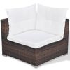 vidaXL 5-tlg. Garten-Lounge-Set mit Auflagen Poly Rattan Braun
