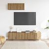 vidaXL 3-tlg. TV-Schrank-Set Wandmontage Artisan-Eiche Holzwerkstoff