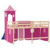 vidaXL Kinderhochbett mit Turm Rosa 80x200 cm Massivholz Kiefer