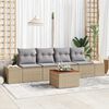 vidaXL Gartensofa-set 5 pcs Beige und Hellgrau Poly-Rattan