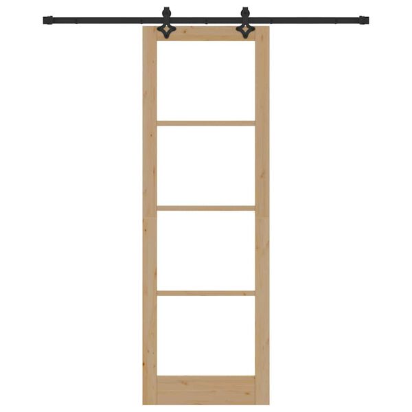 vidaXL Schiebet&uuml;r ORKDAL Nat&uuml;rlich und Schwarz 78 x 232 cm