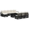 vidaXL Gartensofa-set 11 stk. Schwarz und Cremewei&szlig; 100 x 55 x 73 cm