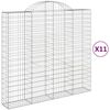 vidaXL Gabionen mit Hochbogen 11Stk. 200x50x180/200cm Verzinktes Eisen
