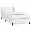 vidaXL Boxspringbett mit Matratze Wei&szlig; 100x200 cm Kunstleder