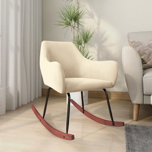 vidaXL Schaukelstuhl Creme Samt