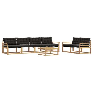 vidaXL Outdoor-Sofagarnitur 7 stk. Wei&szlig; und Schwarz