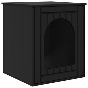 vidaXL Katzenhaus Schwarz 53 x 52 x 62 cm Holzwerkstoff