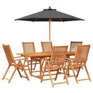 vidaXL Essgruppe f&uuml;r drau&szlig;en mit Sonnenschirm 8 stk. 6-Sitzer