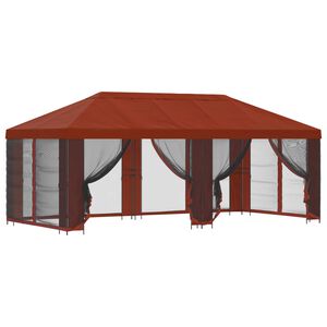 vidaXL Garten Pavillon mit Seitenw&auml;nden 6 x 3 m Terrakotta