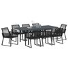 vidaXL Garten Essgruppe 9 pcs Schwarz Poly-Rattan