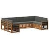vidaXL Outdoor-Sofagarnitur 7 Stk. Natur und Anthrazit