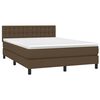 vidaXL Boxspringbett mit Matratze & LED Dunkelbraun 140x200 cm Stoff