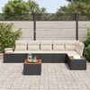 vidaXL Gartensofa-set mit Kissen 6 pcs Schwarz und Creme Polyrattan