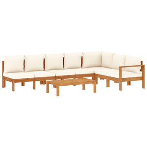 vidaXL 5-tlg. Garten-Sofagarnitur mit Kissen Massivholz Akazie