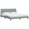 vidaXL Bett mit Matratze Hellgrau 180x200 cm Stoff