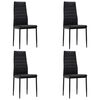 vidaXL Esszimmerst&uuml;hle 4 Stk. Schwarz Kunstleder