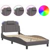 vidaXL Bettgestell "Viana" mit LED ohne Matratze Grau 90x200 cm