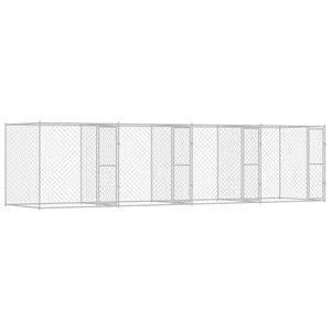 vidaXL Hundek&auml;fig Silber 800 x 200 x 200 cm Verzinkter Stahl